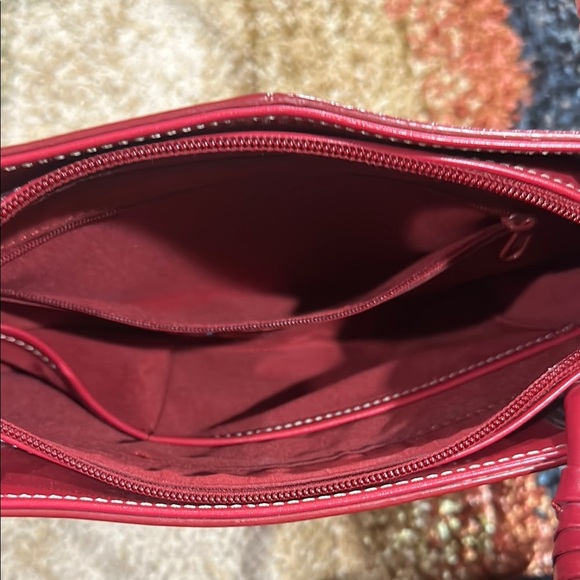 Wilson Genuine Leather Red Satchel Handbag 90s Vintage Y2K Like New Condition - Picture 10 of 13